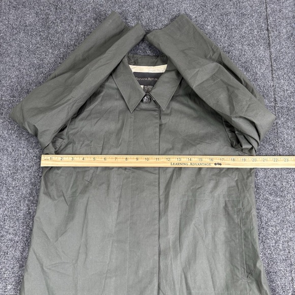 Vintage Y2K Banana Republic Water Resistant Mac Jacket Coat Cotton Green Size M - Picture 8 of 11
